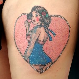 Pin-up 😊✌️#traditionalamerican #traditionaltattoos #pinuptattoo #pinup 
