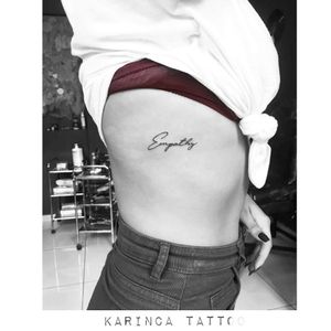 "Empathy"Instagram: @karincatattoo #allweneed #empathy #tattoo #karincatattoo #rib #tattoos #tattoodesign #tattooartist #tattooer #tattoostudio #tattoolove #tattooart #istanbul #turkey #dövme #dövmeci #design #girl #woman #tattedup #inked #ink #art #minimalism #writing #quotes