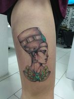 #nefertiti #egypt #egyptian #blackwhite #color #tattoo #tattooed #ink #inked #power 