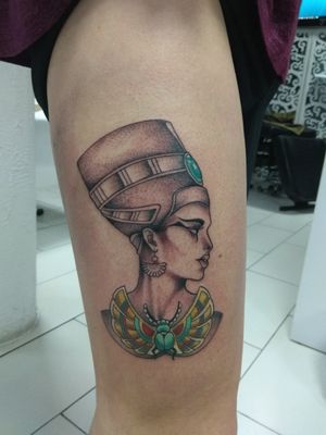 #nefertiti #egypt #egyptian #blackwhite #color #tattoo #tattooed #ink #inked #power 