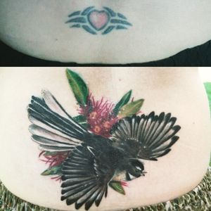 Before and after. Start of a back piece
