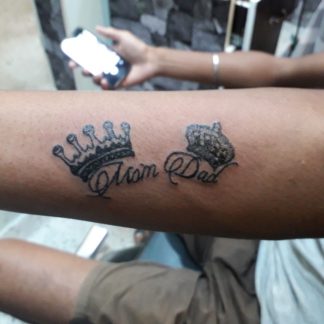 THARU DR AJAY KUMAR OJHA Tattoo for Mother  Father  I Love You Mom Dad  