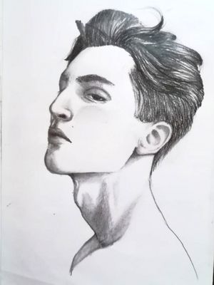 Male portrait. Finished drawing 