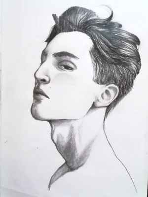 realistic drawing of a teenage boy