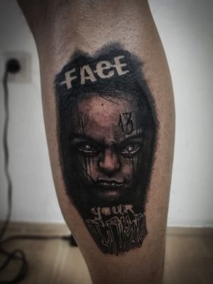 #tattoooftheday #horror #faceyourfears #horrortattoo #blackandgreytattoo #realistictattoo ... instagram profile: @boris.ilisev.tattoo 