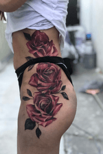 Roses done freehand in one session on a strong client . Tattooing out of The east bay california. My instagram is @hdtattoos cell phone is 1 (510) 598-0925