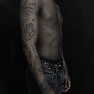 Tattoo by Servadio #Servadio #blackwork #illustrative #fineline #linework #landscape #body #house