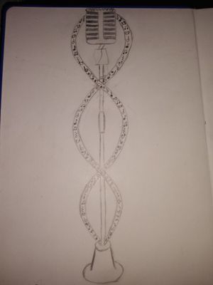 Couldn't draw the wings but this is my version of the caduceus cross