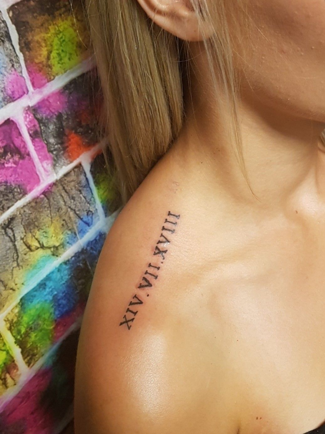 TwoTone Tattoo Company  Roman numerals of their wedding date by Lucy   Facebook