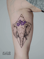 Tattoo and design by Alfio!! #Elephant #Elefante #design #designtattoo #colortattoo #sketchtattoo #flowers #fineline #blackandgrey
