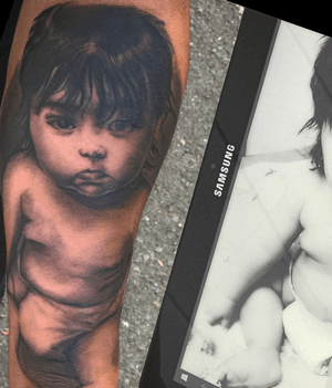 Portrait of my clients child . I love doing portraits for people and consider it an honor . Contact me at 510 598 0925 . Currently tattooing out of hayward , Ca in the bay area