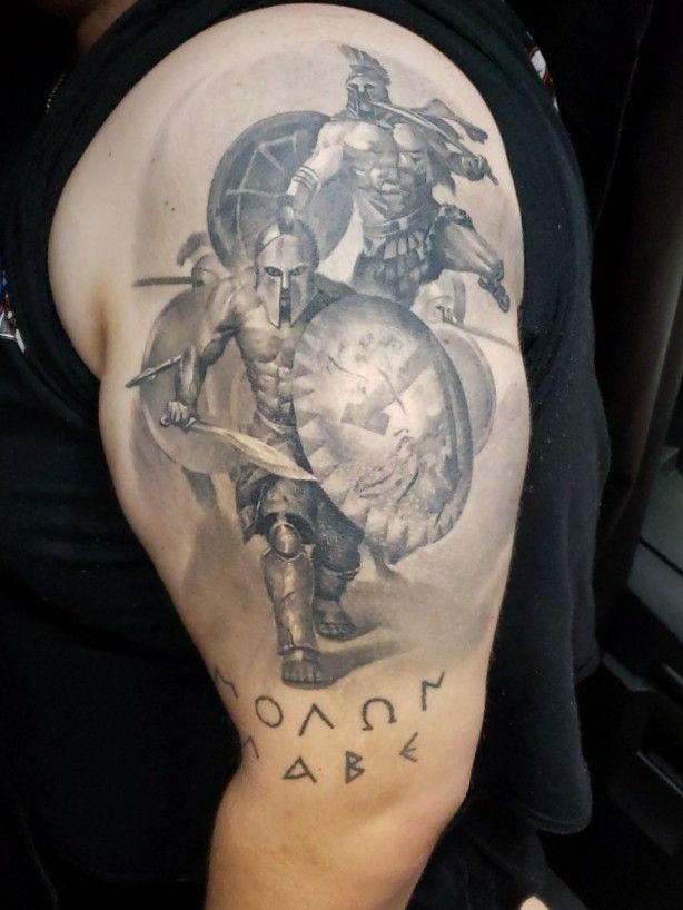 Spartan tattoo MOLON LABE ( Leonidas told the persians "molon labe&q...