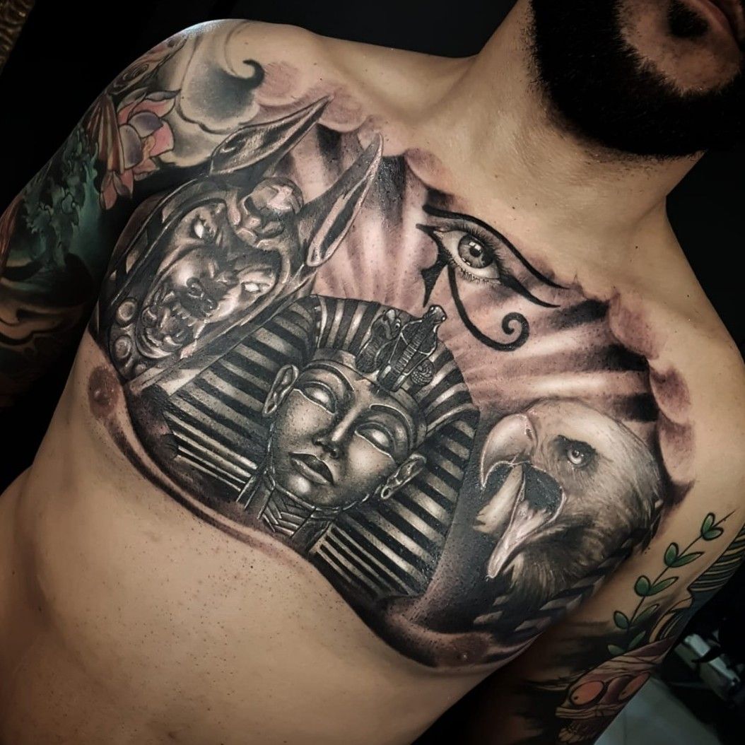 king tut chest tattoos