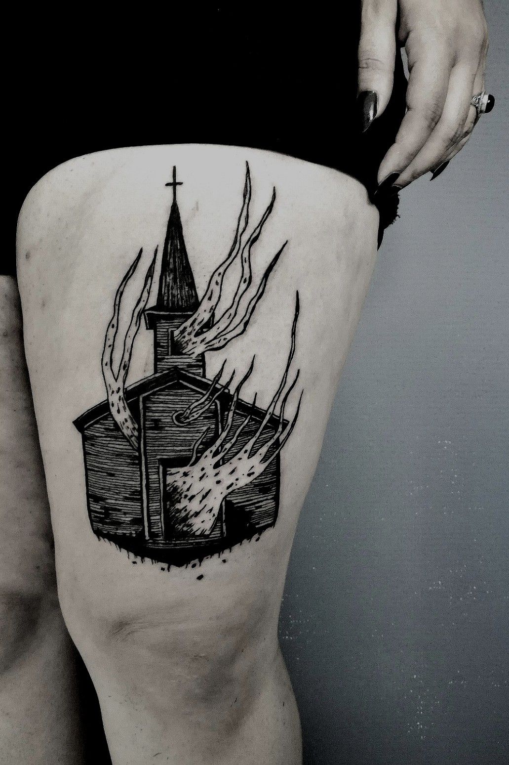 TATTOO burning church