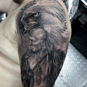 Mohican and eagle in Realistic Style by Jorge