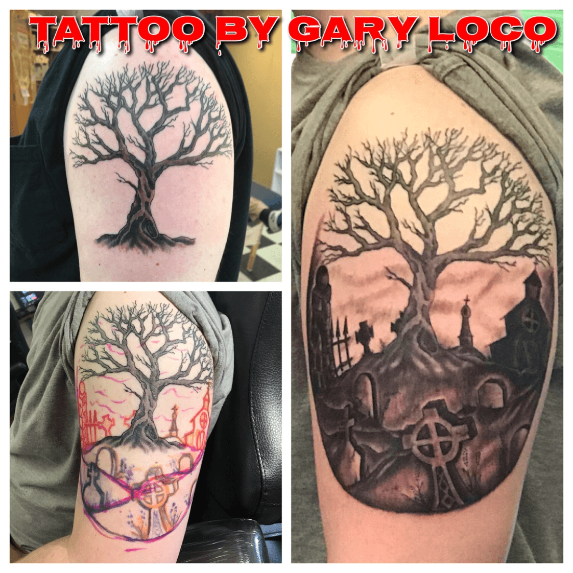 graveyard background tattoo