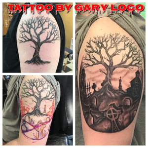 Added a freehand graveyard scene to this tree i did previoudly. Still in progress. 