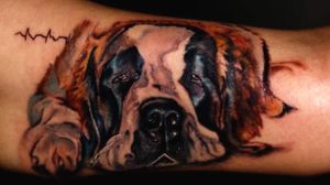 By Alessandra Gaibotti Whatsapp 3477804765E-mail ac_redhouse@yahoo.it #tattoodo #dogportrait #portraittattoos #friendship #realistic #realismotattoo #love 