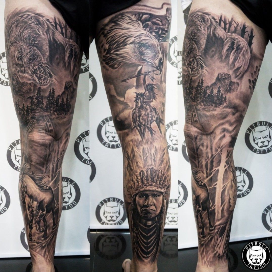 Tattoo uploaded by Pitbull Tattoo Patong Phuket Thailand  Black and Grey  Realistic full leg sleeve Done in 2 sessions blackandgrey  blackandgreytattoo leg legtattoo realistic realistictattoo  animaltattoo animal legsleeve bigart patong 