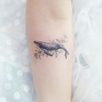 Tattoo by Tattooist Banul #TattooistBanul #Banul #oceanlifetattoos #oceanlife #ocean #nature #wildlife #animal #water #whale #animal #flowers #floral #leaves #plants #illustrative #watercolor #fineline