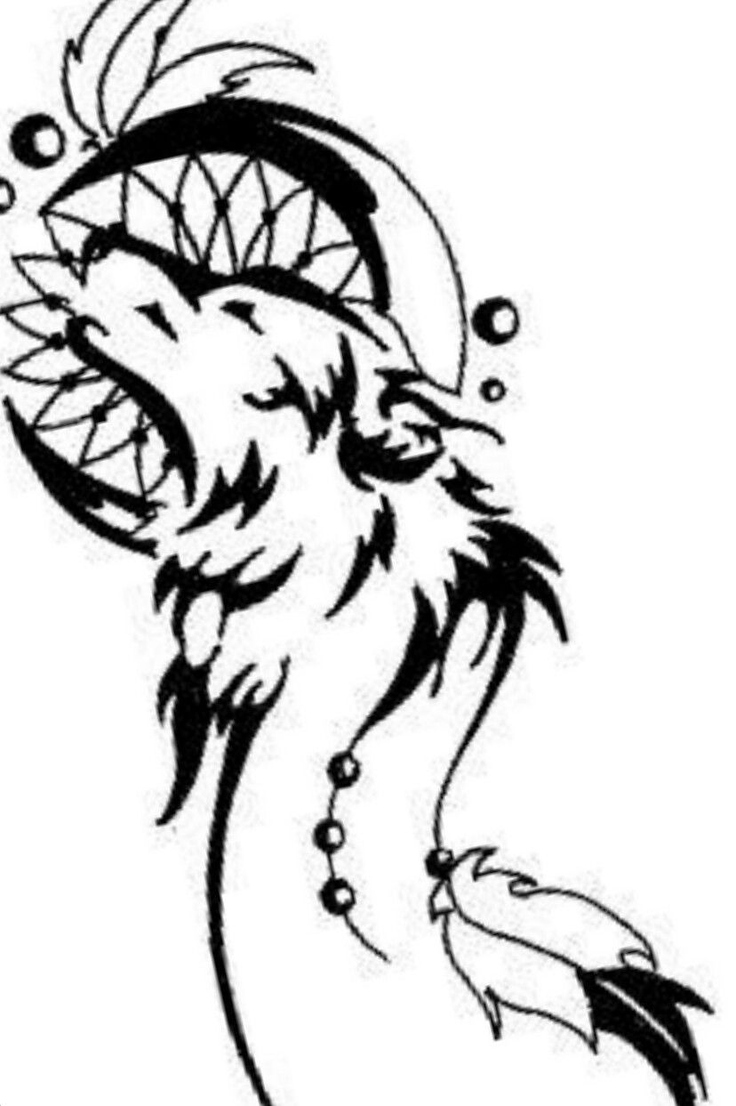 dream catcher wolf tattoo meaning