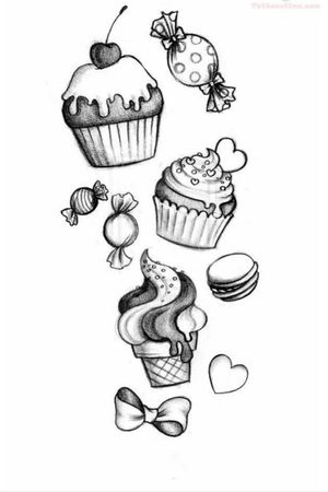 Cupcake #cupcakes #cupcake #sweet #tattoosweet #sweetattoo #tattoo #macaron 