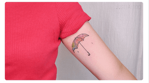Tattoo by Danny tattooist. Wechat：Justtattoo02 Guangzhou Tattoo - #Justtattoo #GuangzhouTattoo #OriginalTattoo #TattooManuscript #TattooDesign #TattooFemaleTattooist #watercolor #watercolortattoo #umbrellatattoo #rainbowtattoo #cutetattoos #minitattoos 