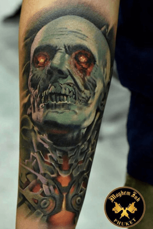 Awesome colour work done on this forearm piece 