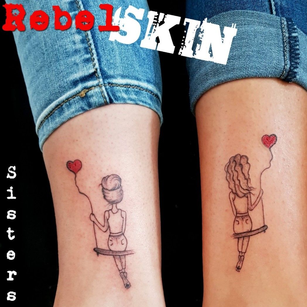 sister stick figure tattoo