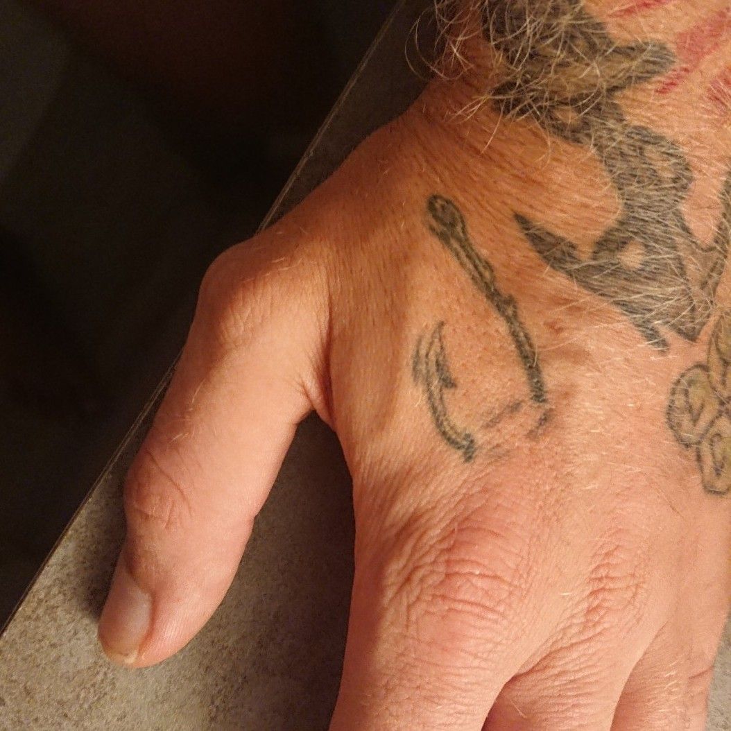 Tattoo uploaded by Double-D • Fishing hook on hand • Tattoodo