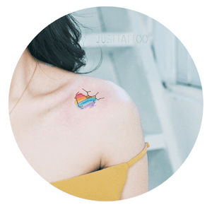 Tattoo by Suu tattooist. Wechat：Justtattoo02 Guangzhou Tattoo - #Justtattoo #GuangzhouTattoo #OriginalTattoo #TattooManuscript #TattooDesign #TattooFemaleTattooist #watercolor #watercolortattoo #rainbow #rainbowtattoo #minitattoos #minitattoo #constellationtattoo #cutetattoos #kawayitattoo 