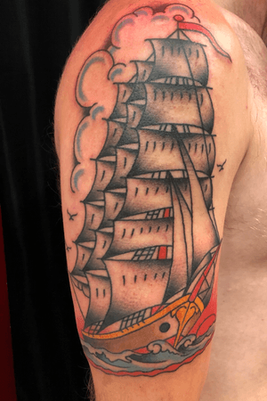 American traditional clipper done by Chris Erickson 