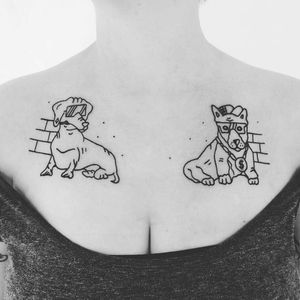 Tattoo by Fuzi #Fuzi #ignorantstyletattoos #ignorantstyletattoo #ignorantstyle #ignoranttattoo #ignorant #dog #doggy #gangsta #OG #linework #money #cool