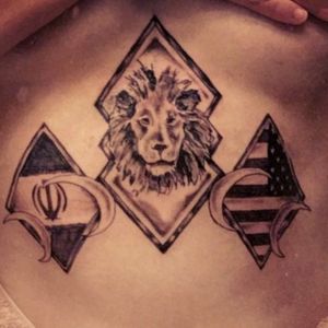 This is my first tattoo. I'm a leo and my name means as beautiful as the phases of the moon. I am half Iranian and half American. The diamonds are to signify strength and family. There are 5 diamonds, I am 1 of 5 children and my mother loves rocks and minerals. This tattoo was designed by myself and it tells so much about me. 