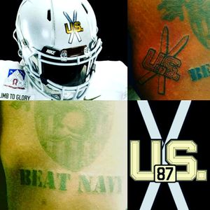 The Army football team tattoos #Beatnavy