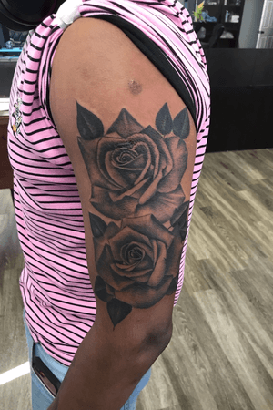 Black and grey roses done by tony... follow on instagram @toniitattoos and 