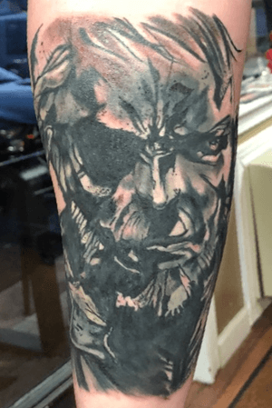 Big Boss (Naked Snake) from the Metal Gear Solid series. Not healed yet.