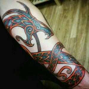 Viking snake dragon Jörmungand Jörmungandr sleeve half sleeve 