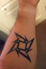 Solid Black "Metallica Logo" - Left Forearm (Inner Side)