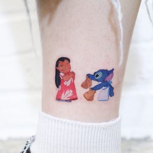 Tattoo by Heemee #Heemee #Disneytattoo #Disney #cartoon #animation #LiloandStitch #cute