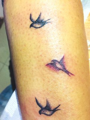 Small bird Tattoo.😍☺️ . . #smalltattoo #tattooart #worldart  #artfusion #littlebird  #colourtattoos  #redandblack  #inked  