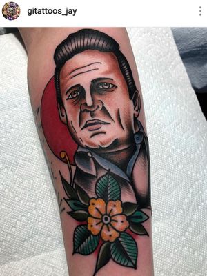 #traditionaltattoos #portait #CashOnly #johnnycash #country 