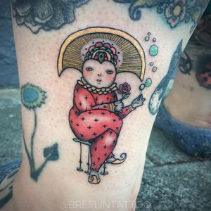 Tattoo by Bree Lin #BreeLin #favoritetattoos #favorite #illustrative #color #child #magic #fantasy #cute #bubbles #rose #flower #elf #fairy
