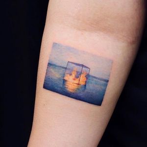 Tattoo by Haeny Tattoo #HaenyTattoo #Haeny #favoritetattoos #favorite #fire #music #water #surreal #watercolor #realism #realistic #hyperrealism