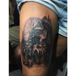 #tattooart #tattooartist #ink #portugal #lisboa #realistic #horror #hauntedhouse #leg 