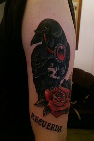 Crow and skull