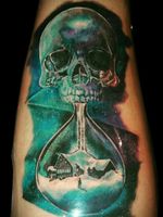 Sandglass skull and space