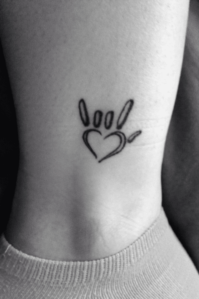 I love you in sign language tattoo Double infinity tattoo  Tattoo signs Sign  language tattoo Love yourself tattoo