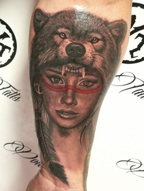 Tattoo uploaded by Rick Levenchuck  Skull and wolf headdress skull  skulltattoo wolf wolftattoo realism realistictattoo blackandgrey  blackandgreytattoo guyswithtattoos knoxville knoxvilletattoo  Tattoodo