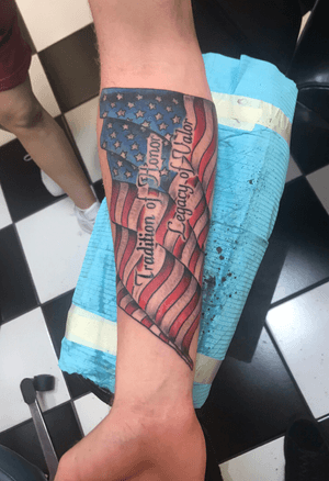 “Traditon or Honor Lagacy of Valor” with american flag background 